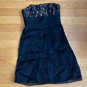 Ann Taylor- Elegant Black Strapless Dress